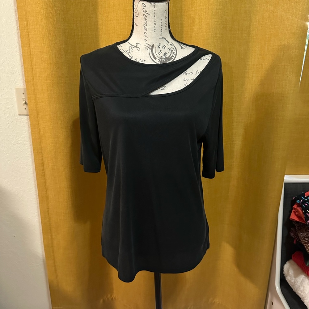 XL Black Shirt with Cut Out by Green Envelope